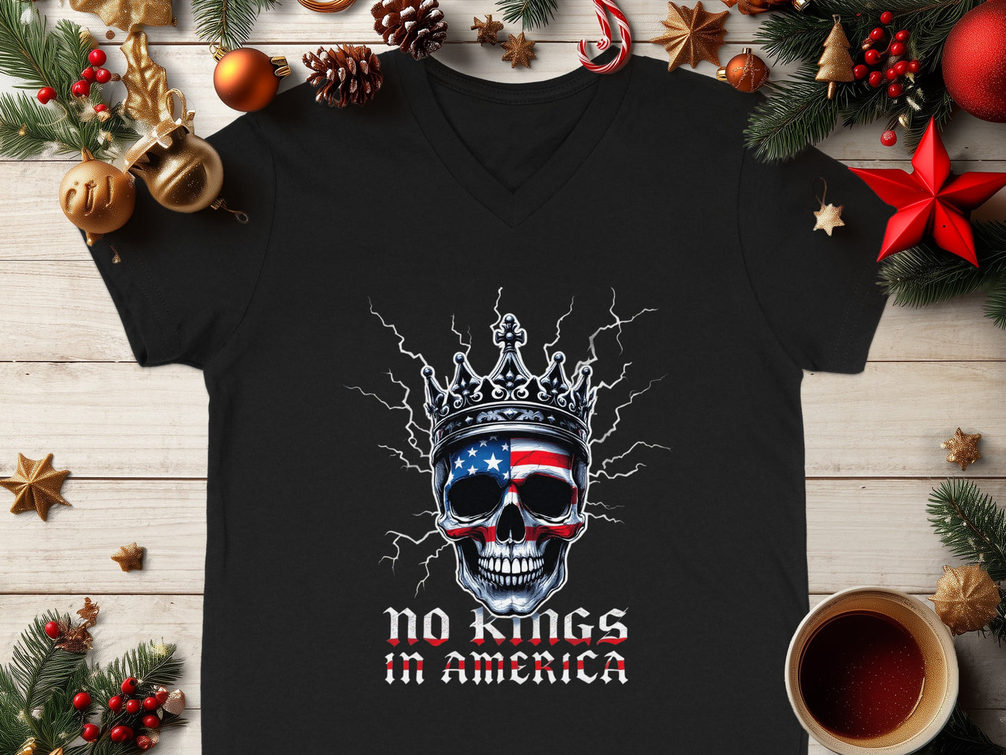 No Kings in America Skull Graphic T-Shirt