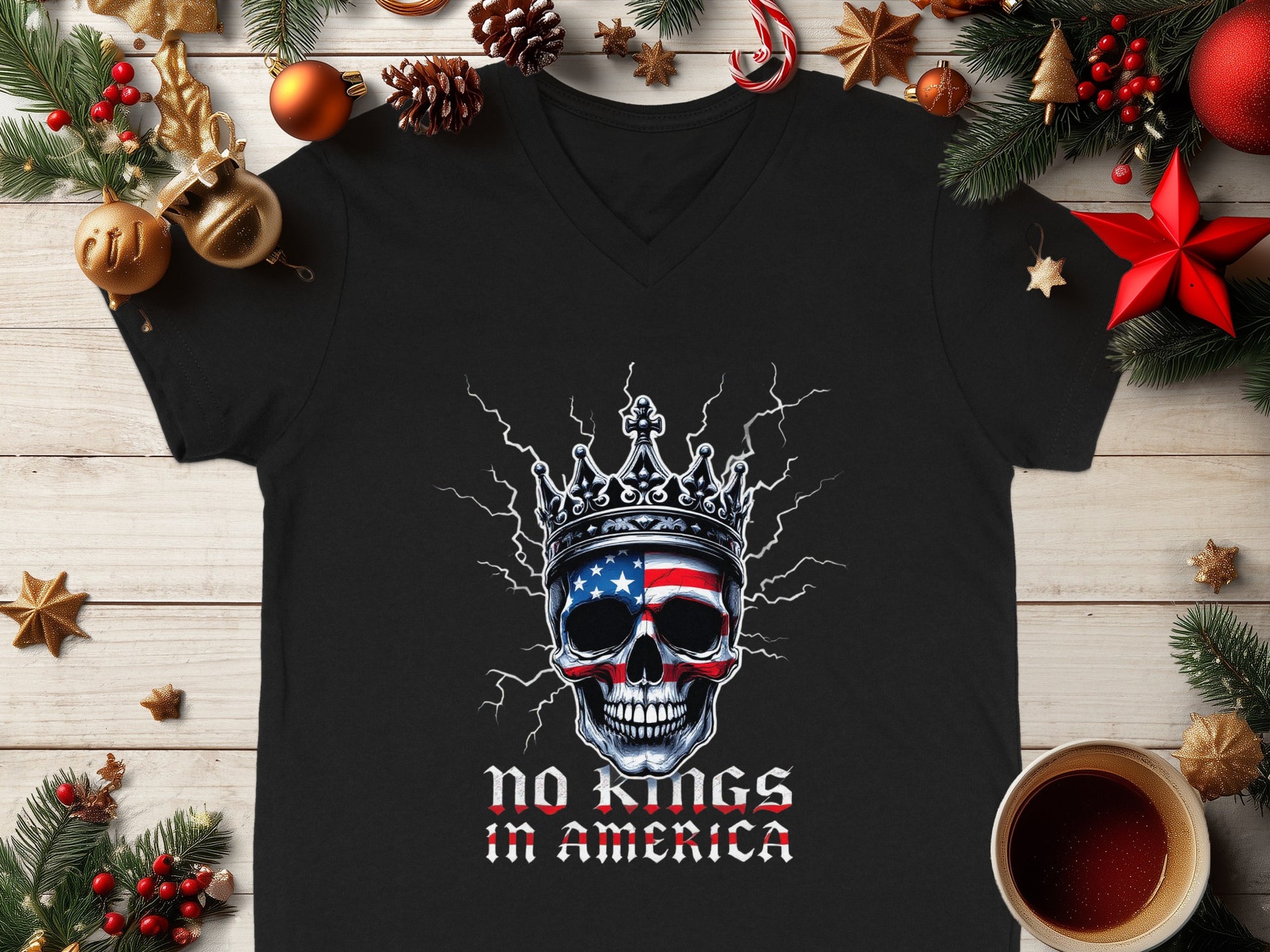 No Kings in America Skull Graphic T-Shirt