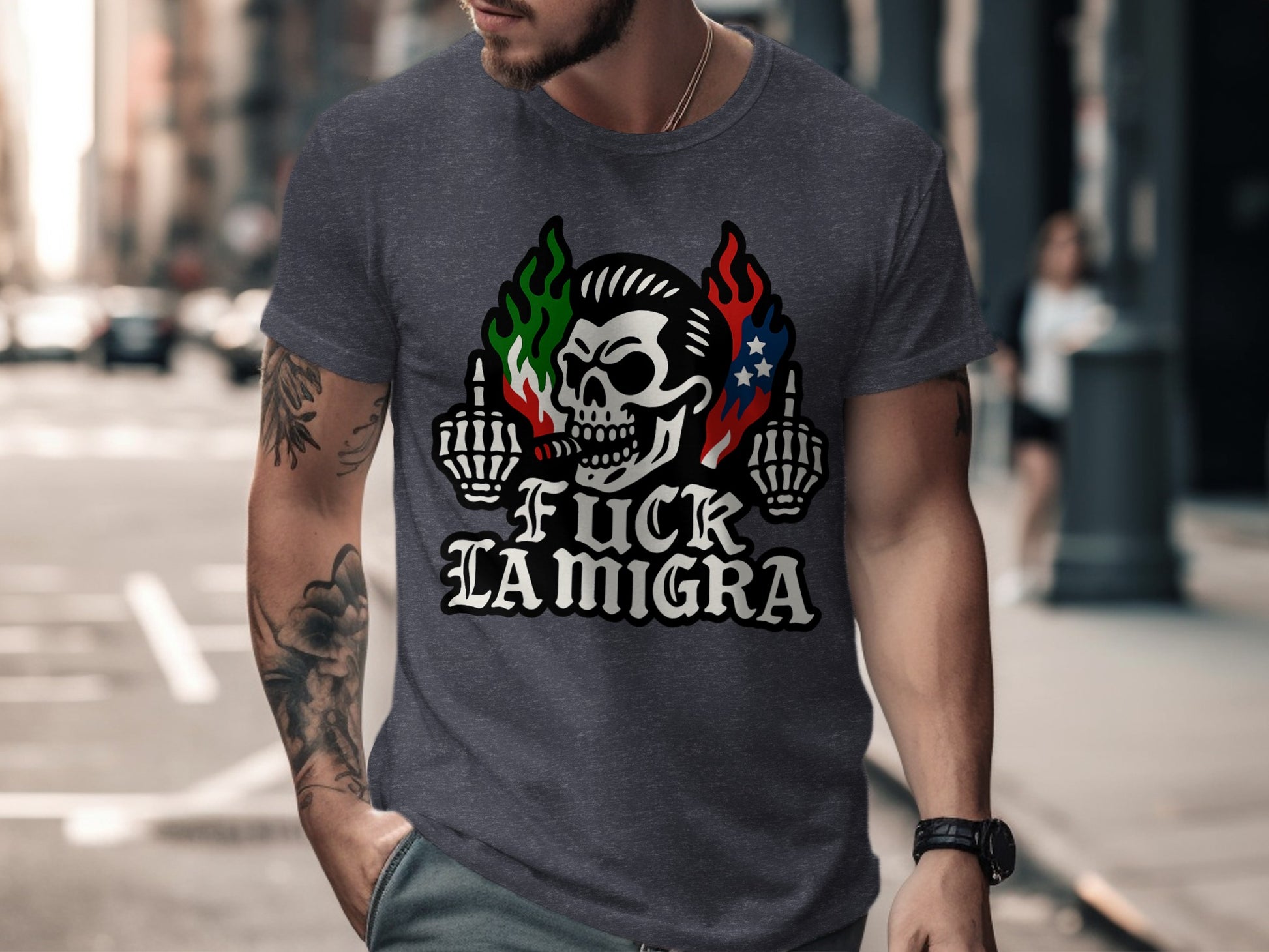 Bold Statement Design Skull Graphic Print T-Shirt Product