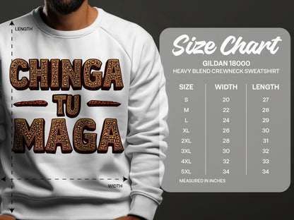 Chinga Tu Maga Heavy Blend Crewneck Sweatshirt