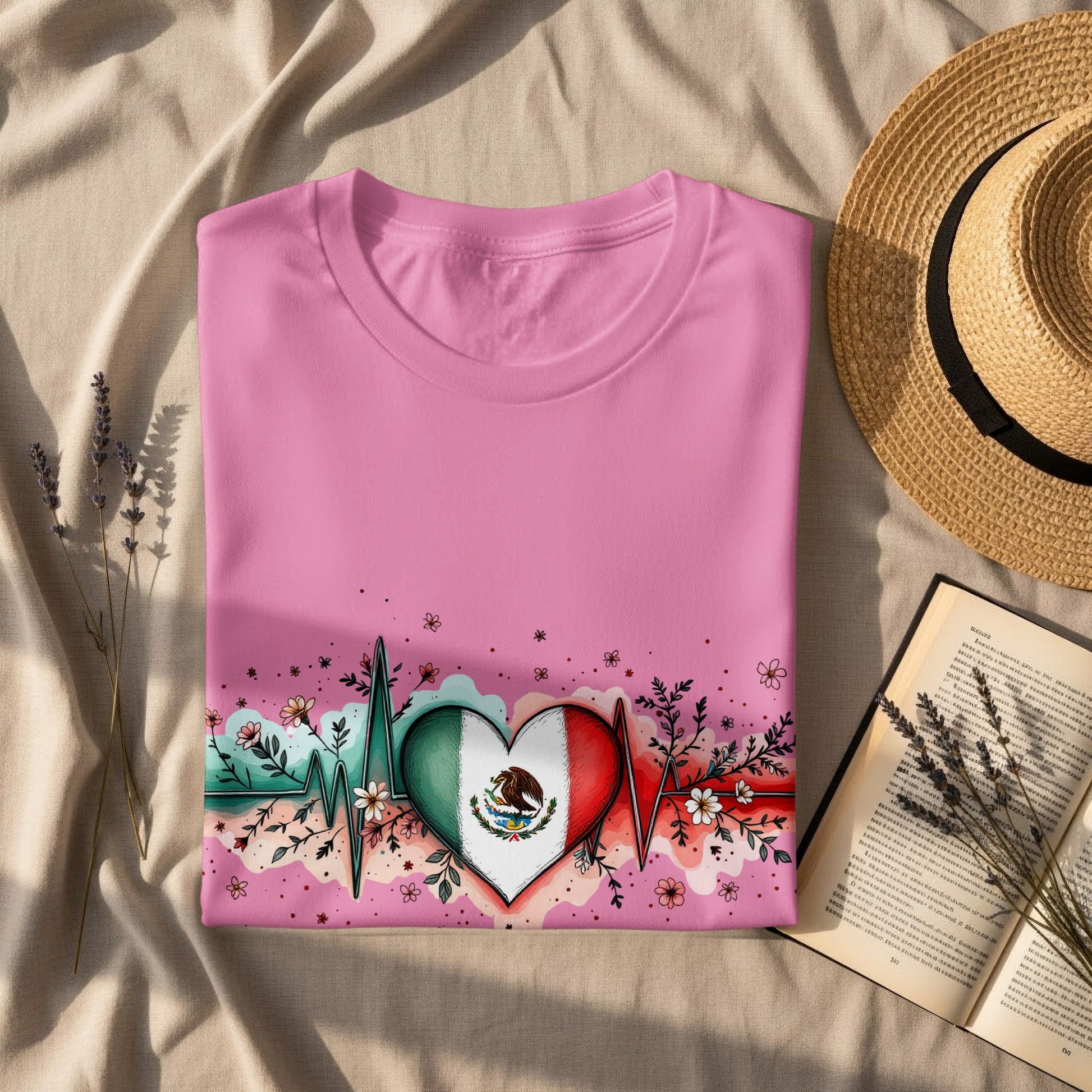 Mexican Heartbeat Flower Design T-shirt product