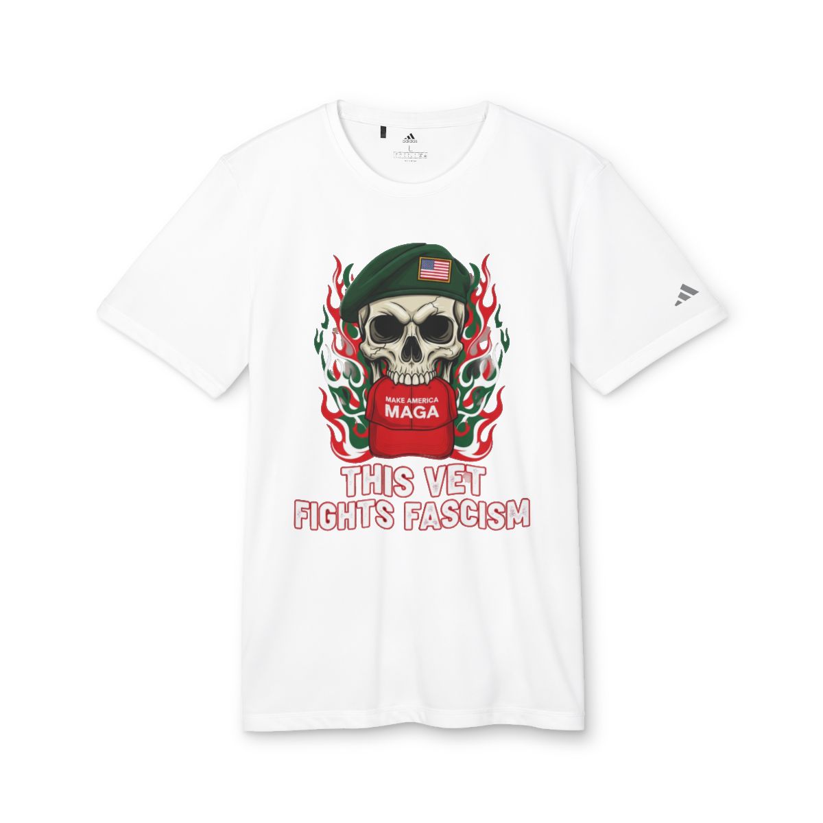 This Vet Fights Fascism Patriotic Skull T-shirt