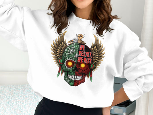We Resist We Rise Winged Skull Graphic Sweatshirt product type