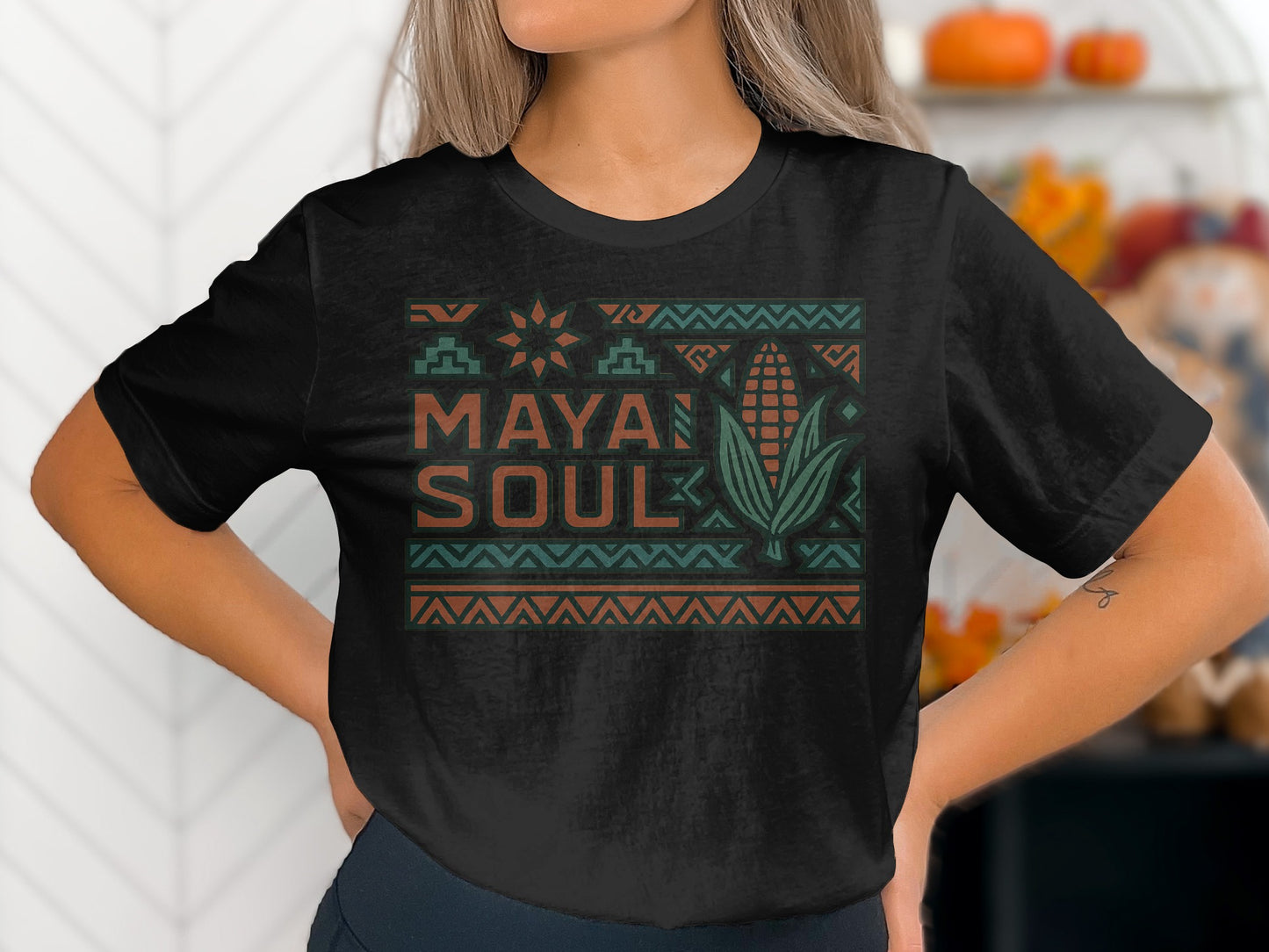 Mayan Soul Graphic Black Tee Shirt product