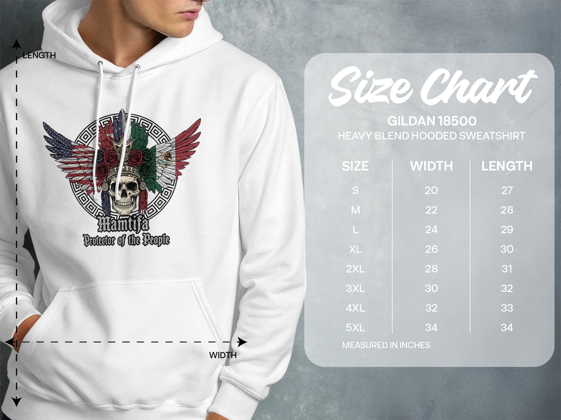 Protect the People Skull Wings Graphic Hoodie