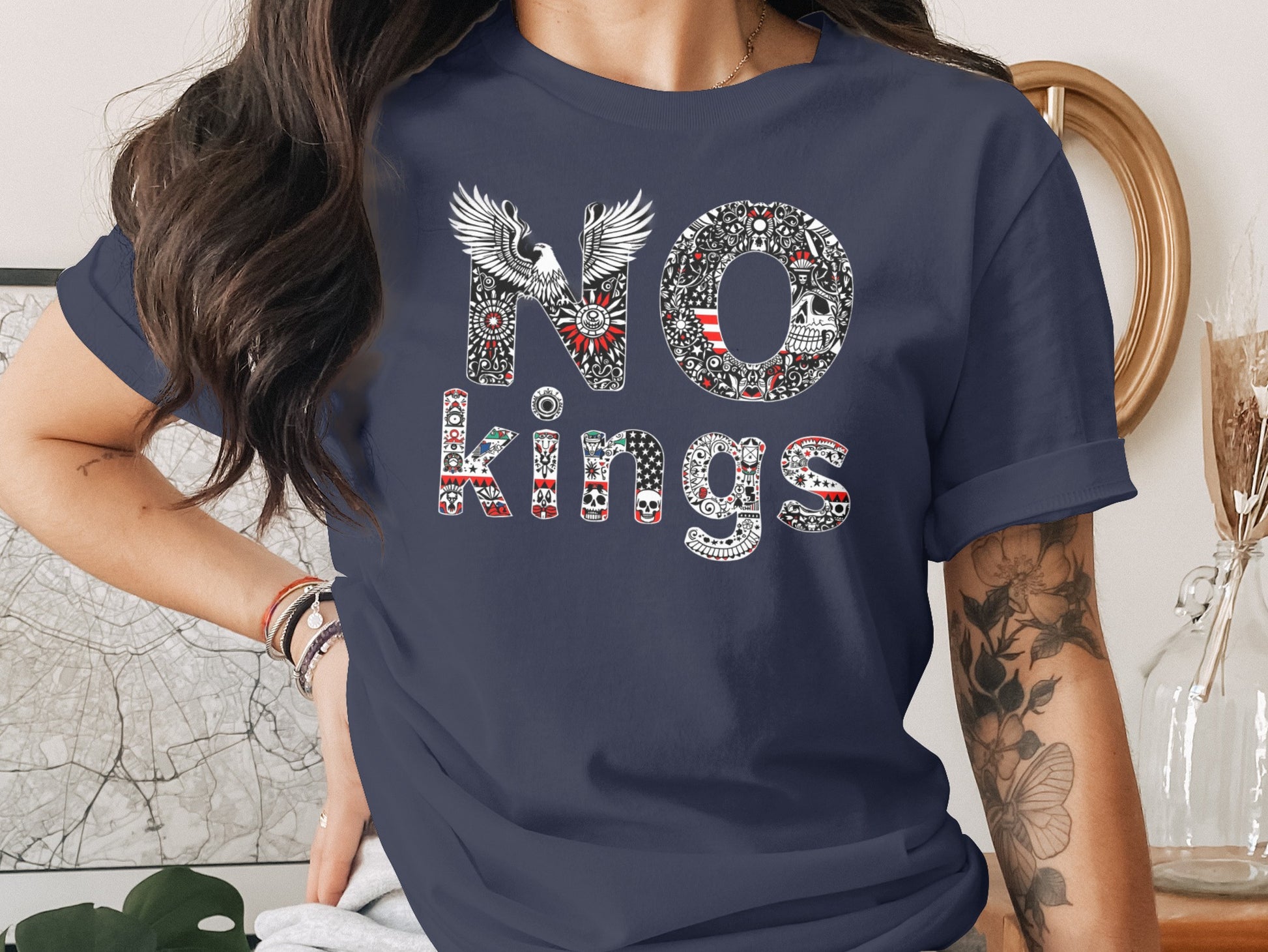 NO Kings Printed T-shirt Statement Graphic Tee product