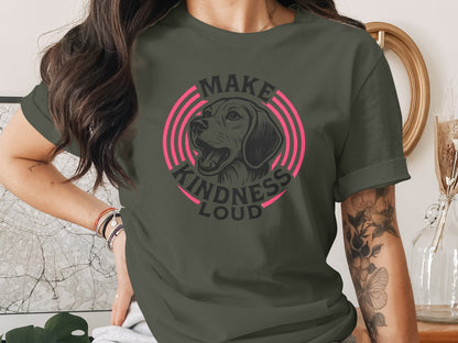 Make Kindness Loud Graphic Dog Teaching Kindness Shirt