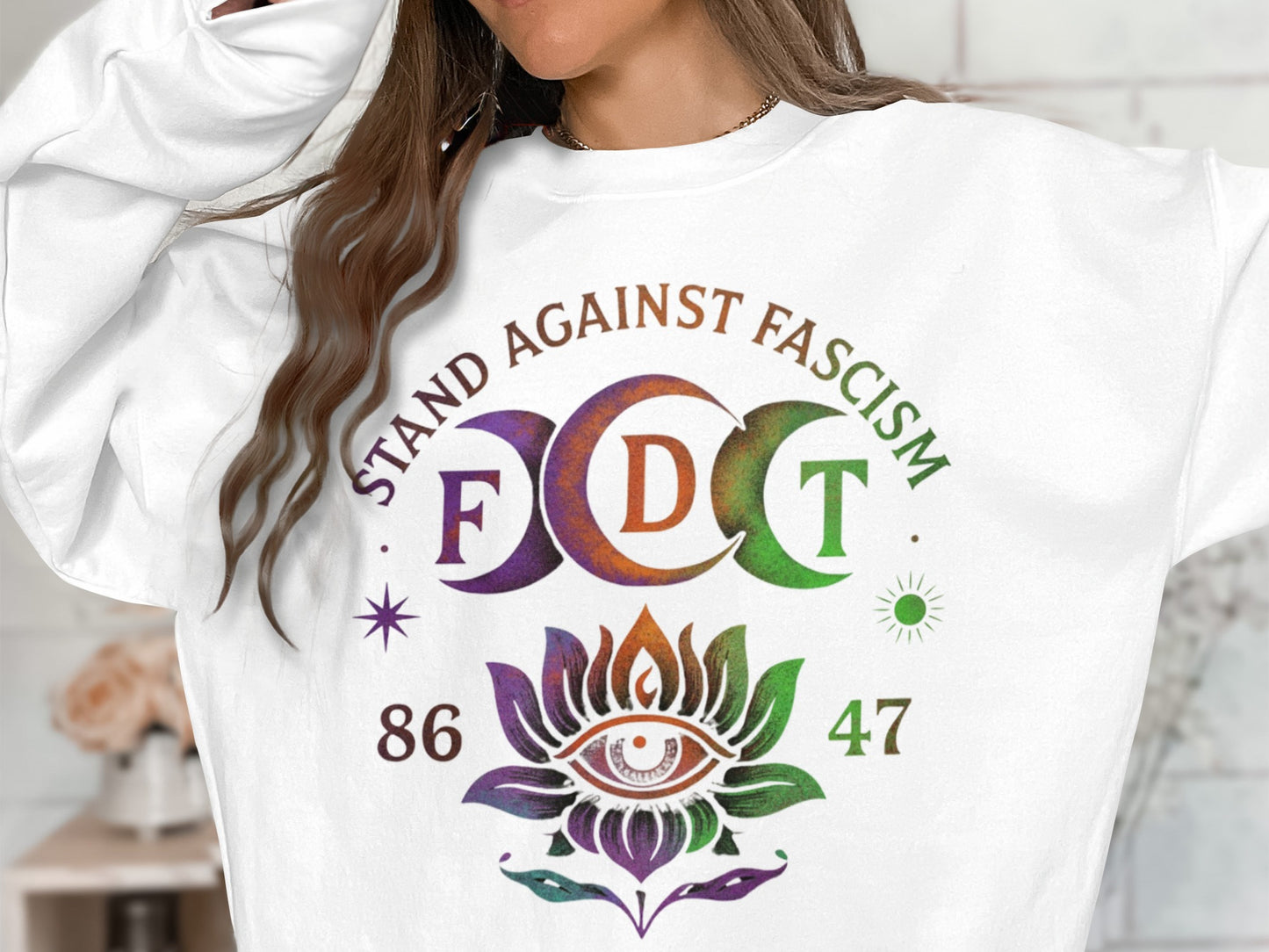 Stand Against Fascism Eye Design Sweatshirt product
