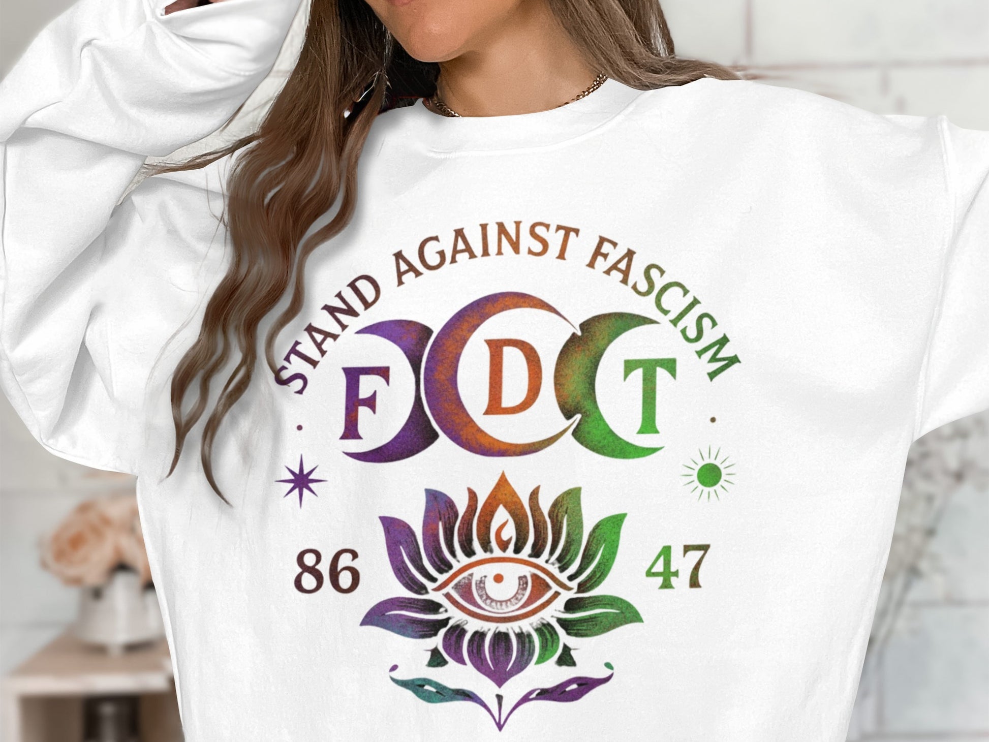 Stand Against Fascism Eye Design Sweatshirt product