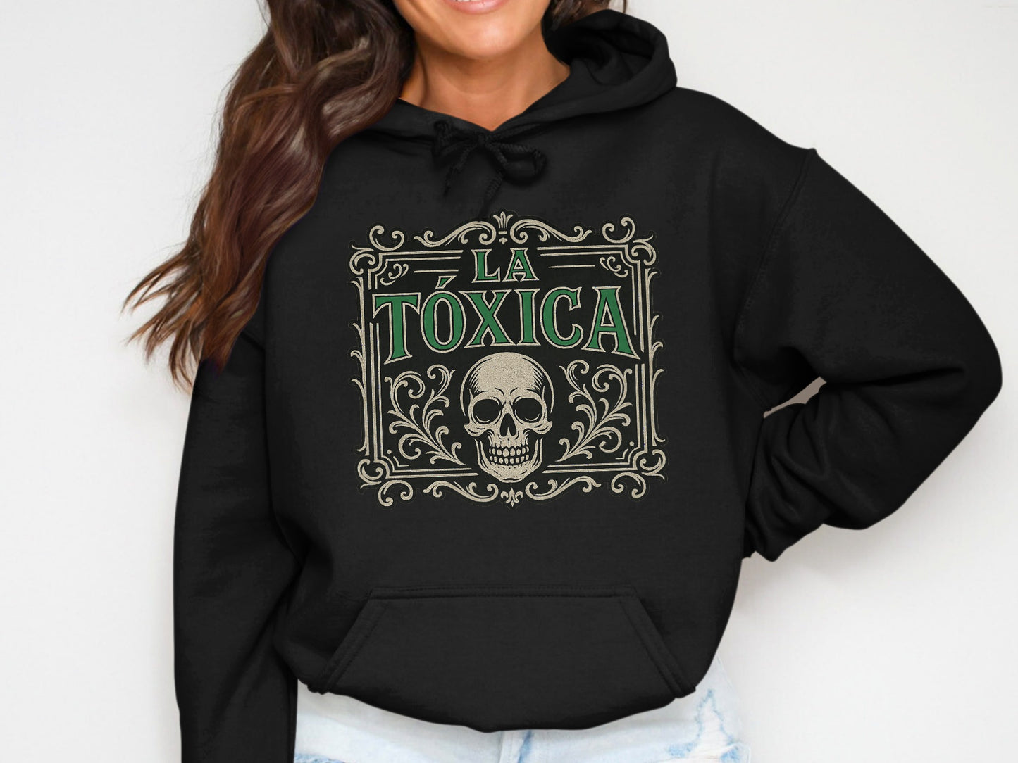 La Toxica Skull Graphic Hooded Sweatshirt product type