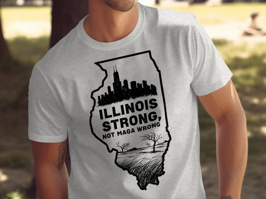 Illinois Strong Not Maga Wrong Graphic T-Shirt Product