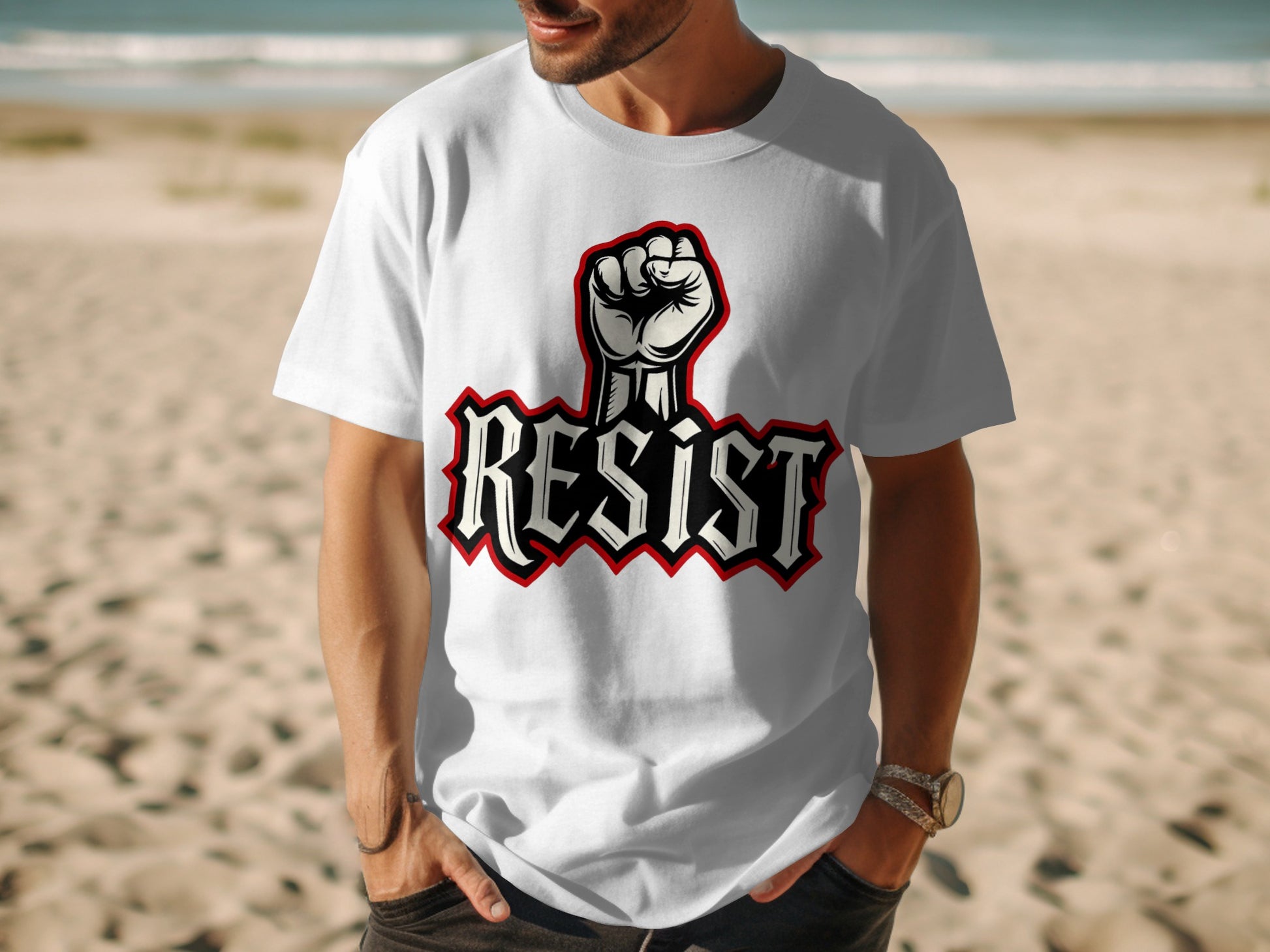 Resist Fist Empowerment Graphic Statement T-shirt product