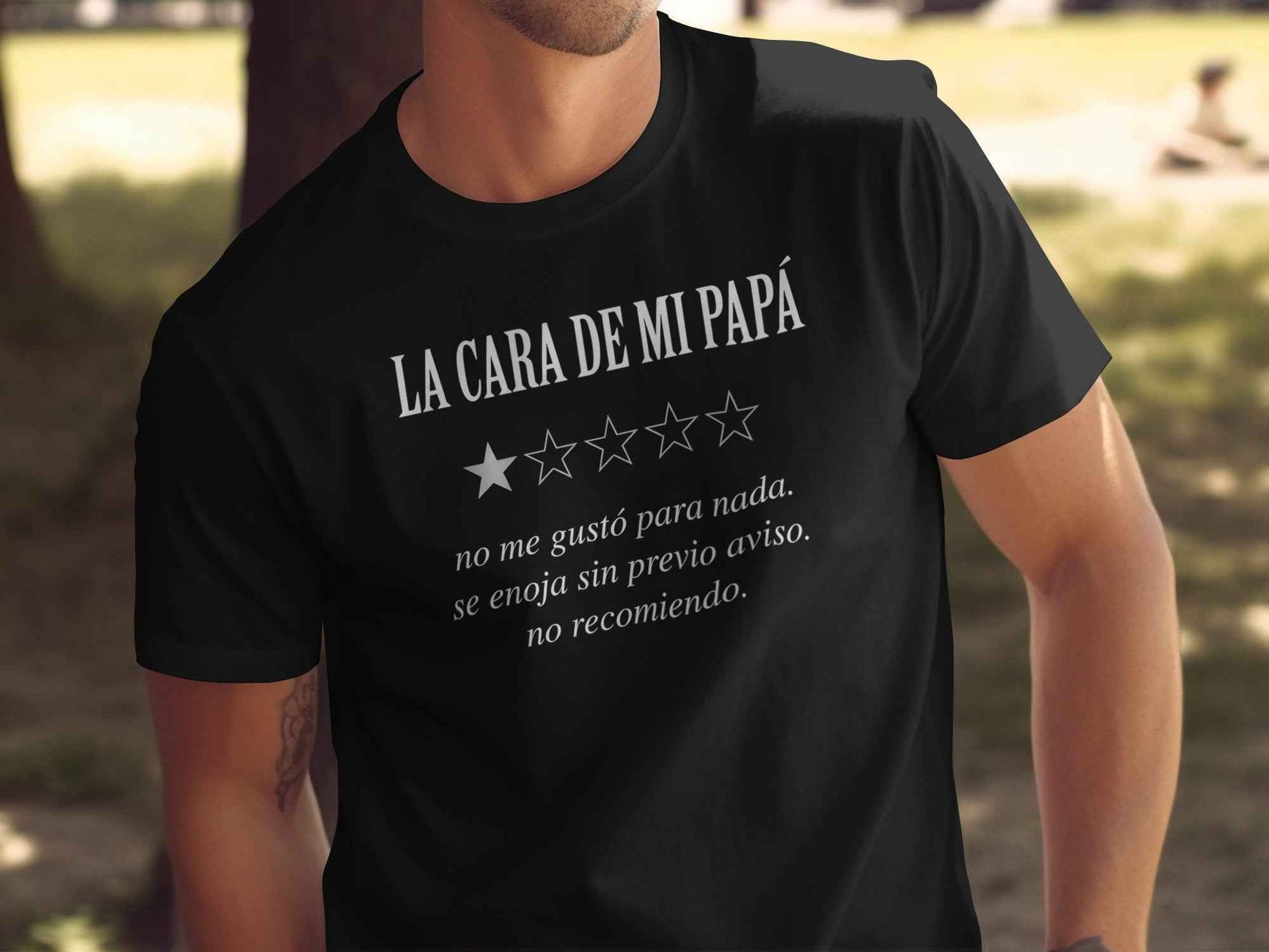Funny Dad Gift: "La Cara de Mi Papá" T-Shirt The 'Mi Papá Review' Graphic T-Shirt