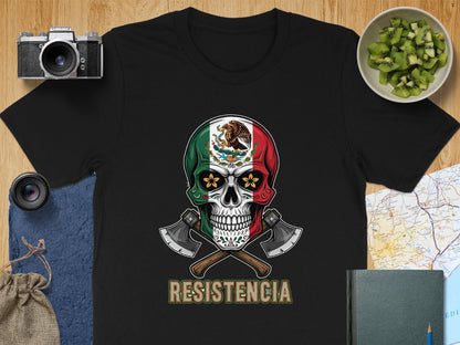Mexican Skull Design with Axes Graphic Tee Shirt product