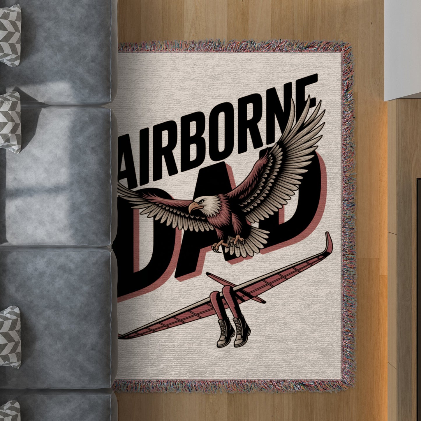 Airborne Dad Eagle Graphic Ultra Soft Cozy Blanket product