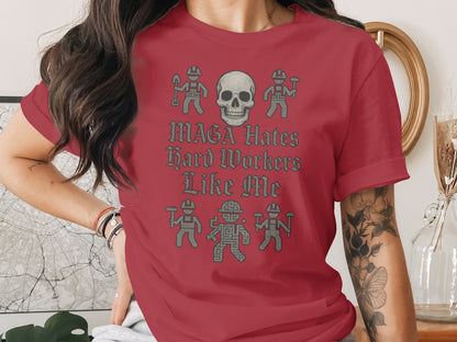 Cool Statement Graphic Tee with Fun Robot and Skull Design