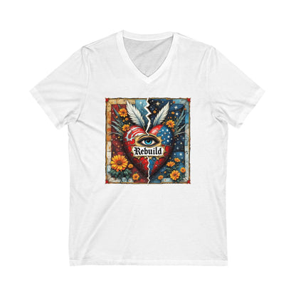 Rebuild Heart with Wings V-Neck T-Shirt product type