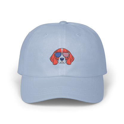 Cute Dog with Sunglasses Embroidered Blue Hat product