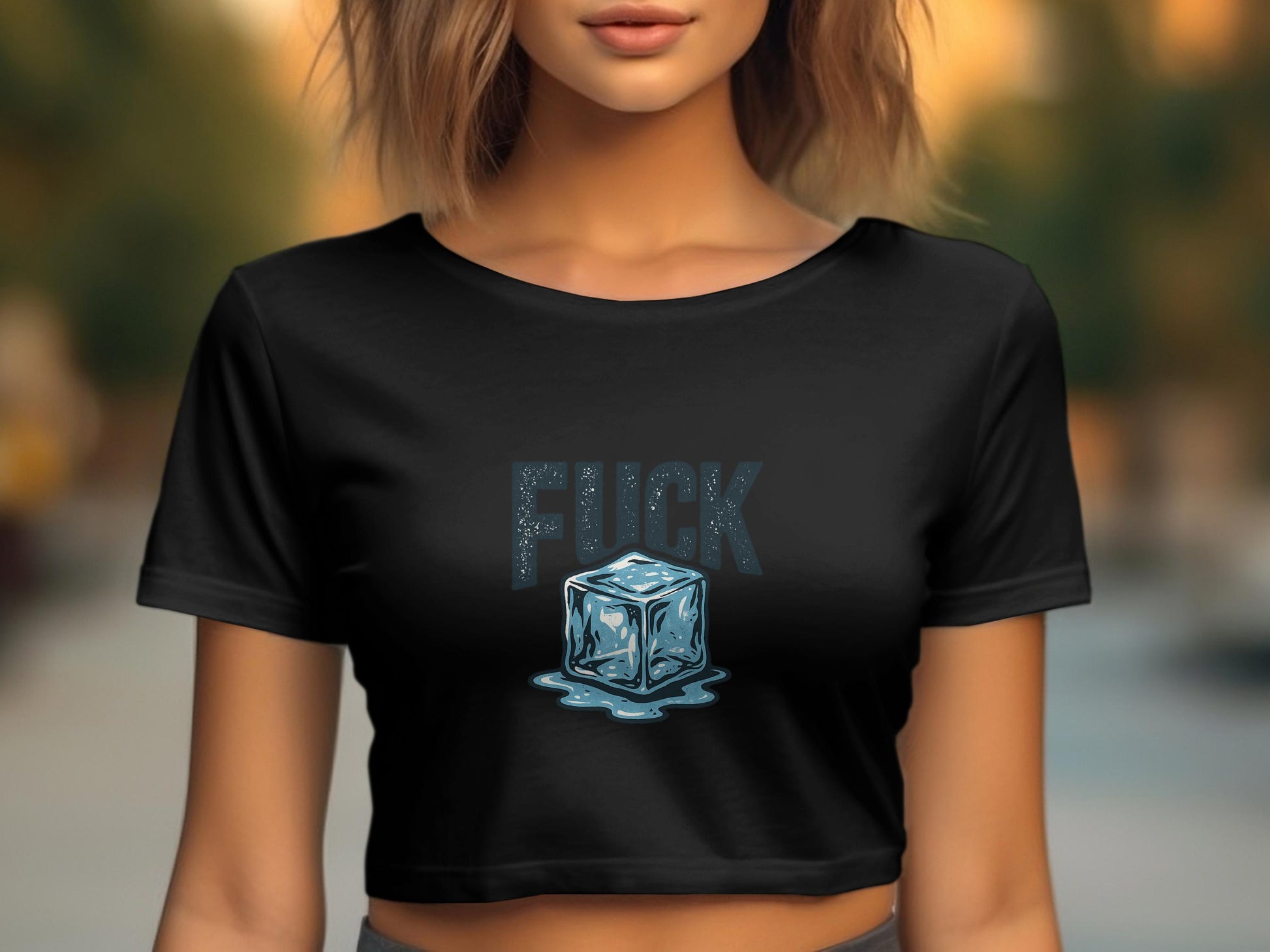 Bold Statement Ice Cube Graphic Crop T-Shirt product