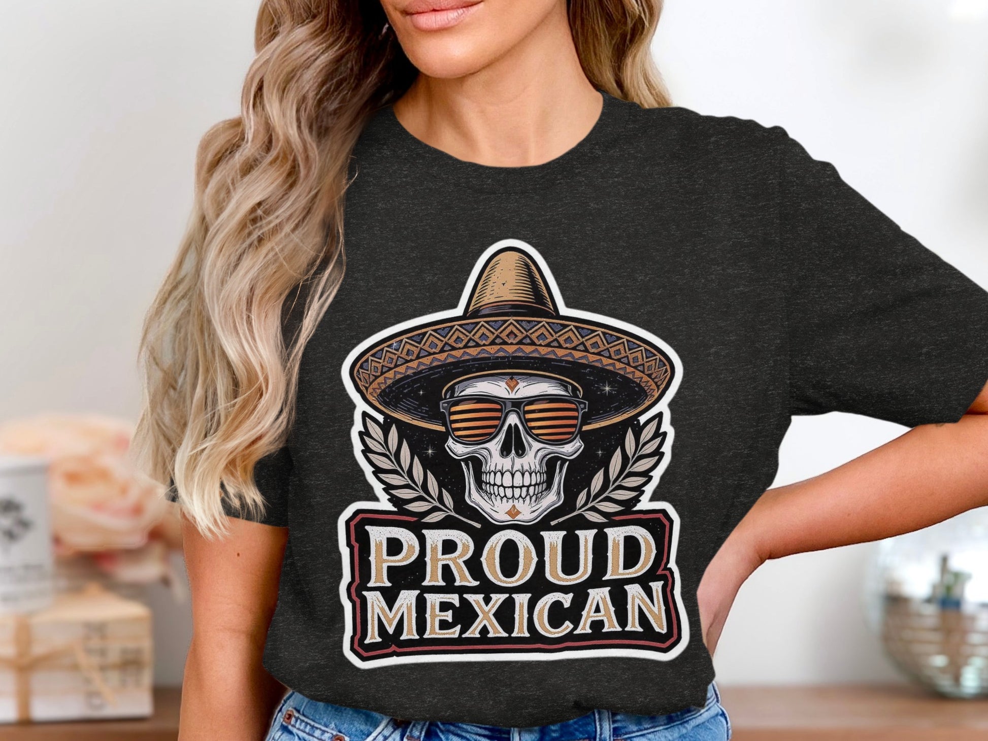 Proud Mexican Skull Design T-Shirt Product