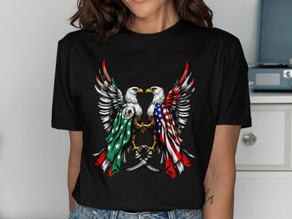Patriotic Eagle Graphic T-Shirt with Flags product type