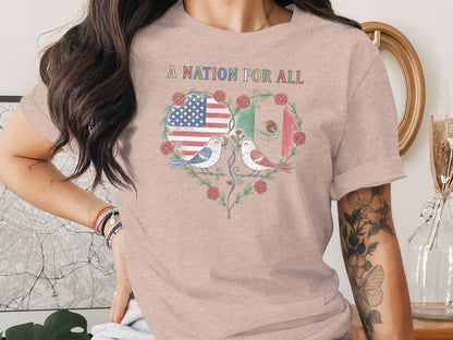 A Nation For All Graphic Tee Patriotic Product