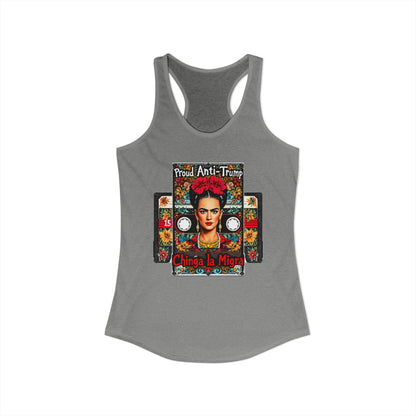 Proud Anti-Trump Chinga La Migra Racerback Tank Top