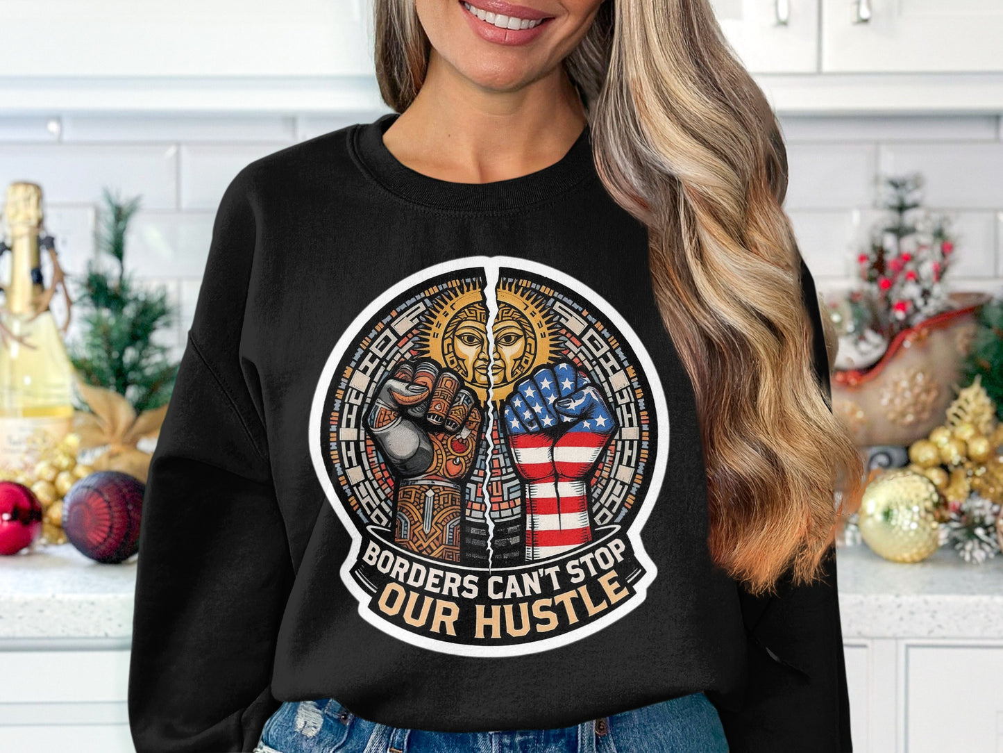 Borders Can't Stop Our Hustle Statement Sweatshirt product