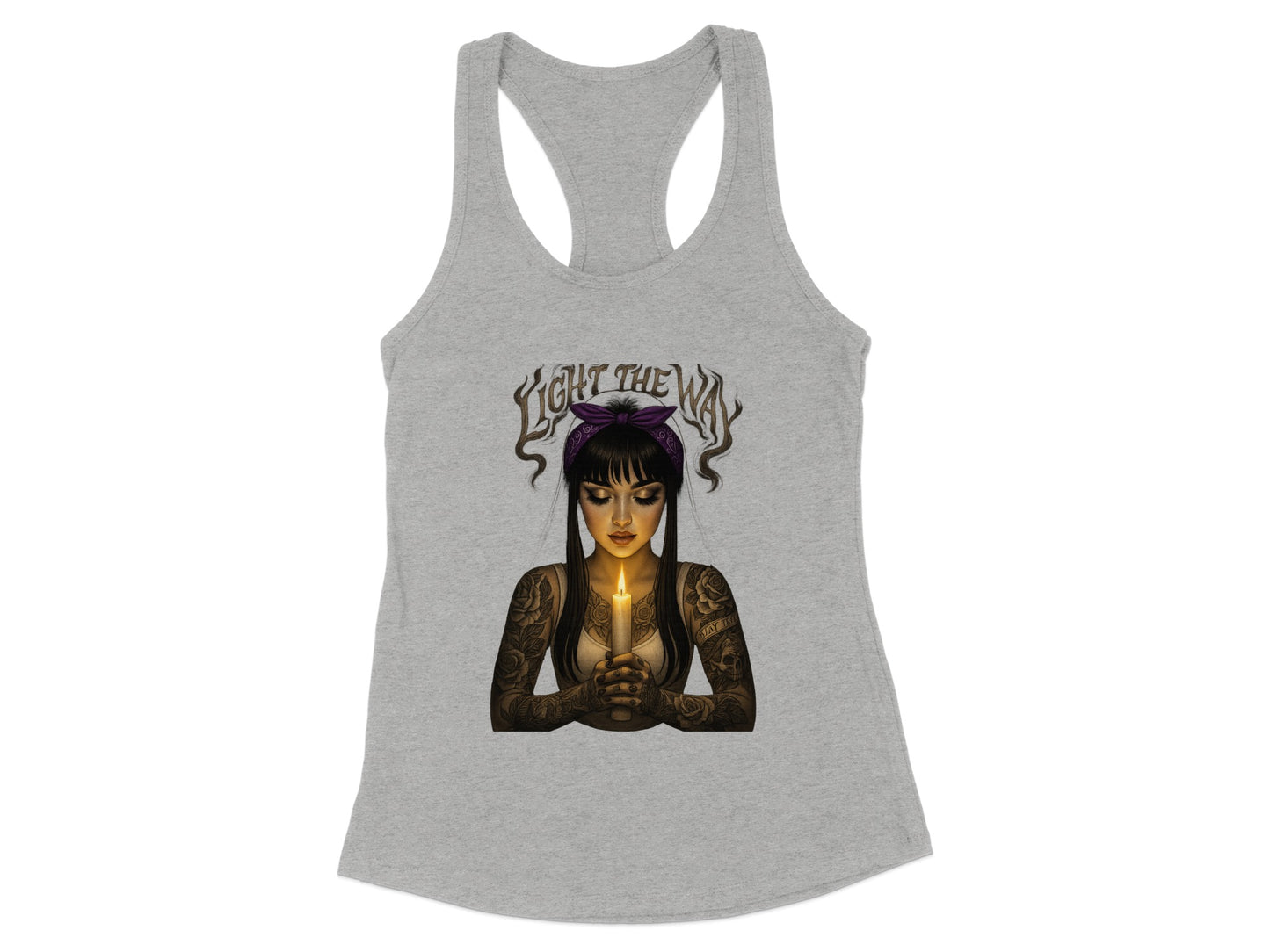 Light The Way Candle Tattoo Art Women's Tank Top