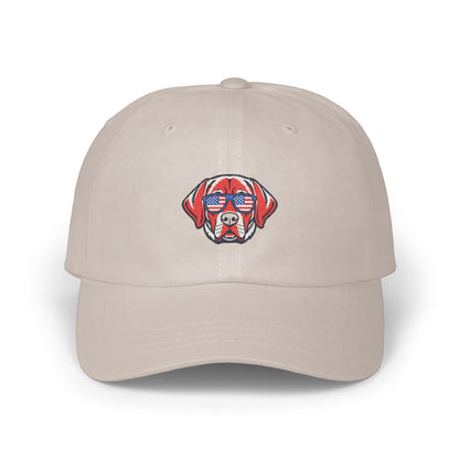 Patriotic Dog Wearing Sunglasses Embroidered Cap product