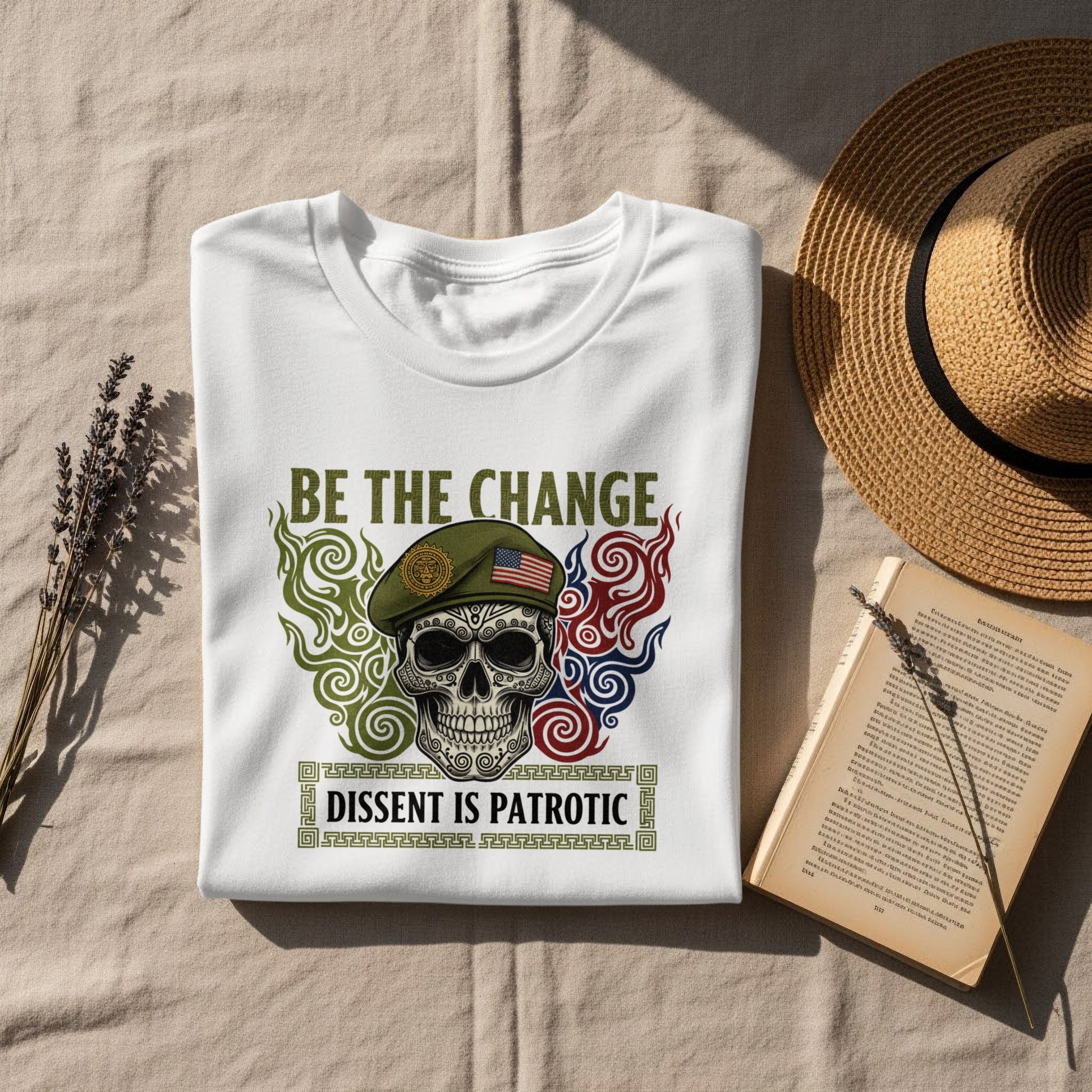Be the Change Dissent is Patriotic Skull T-shirt