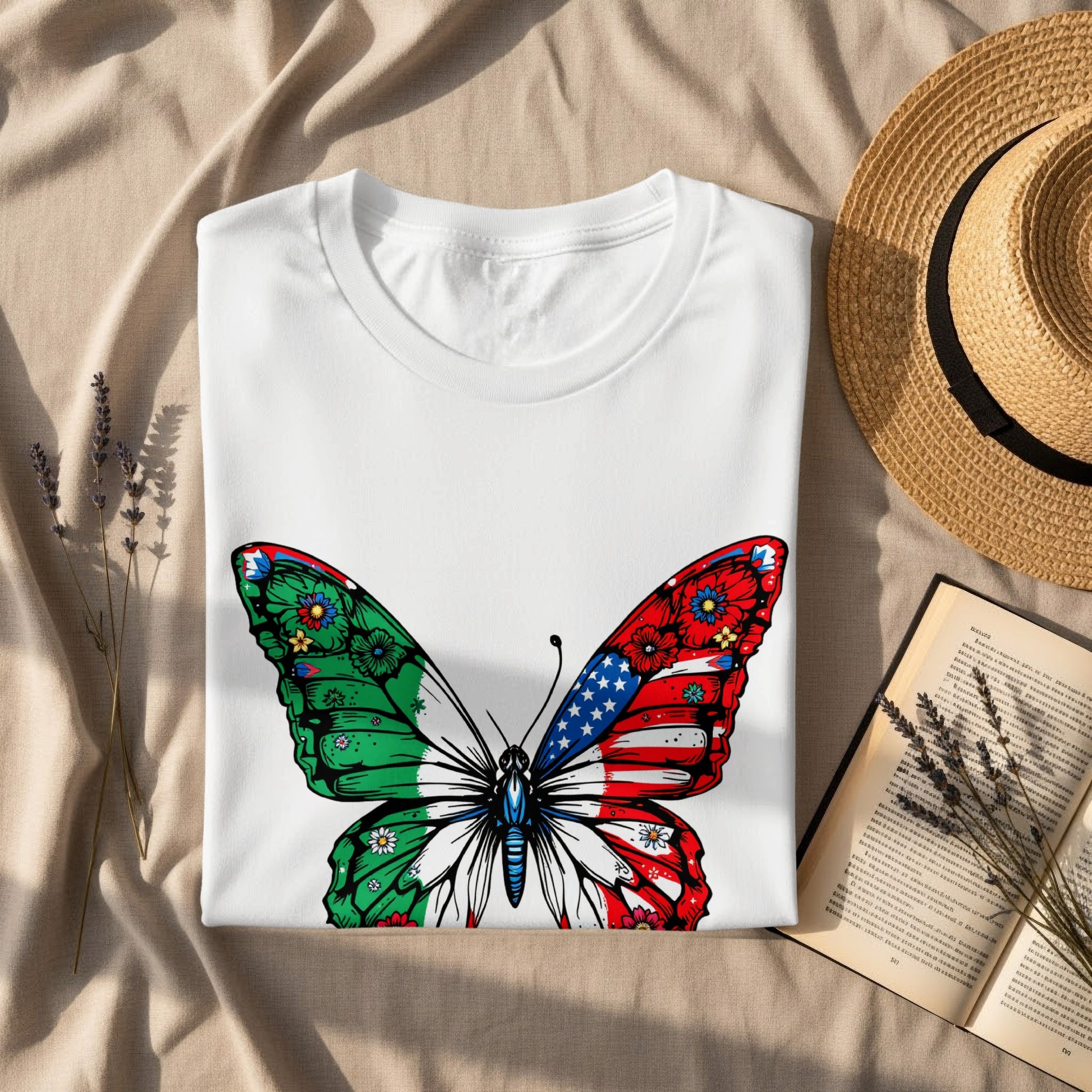 Patriotic Italian American Butterfly Design T-Shirt product type