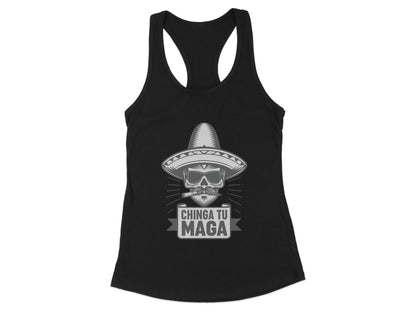 Chinga Tu Maga Skull with Sombrero Tank Top product type