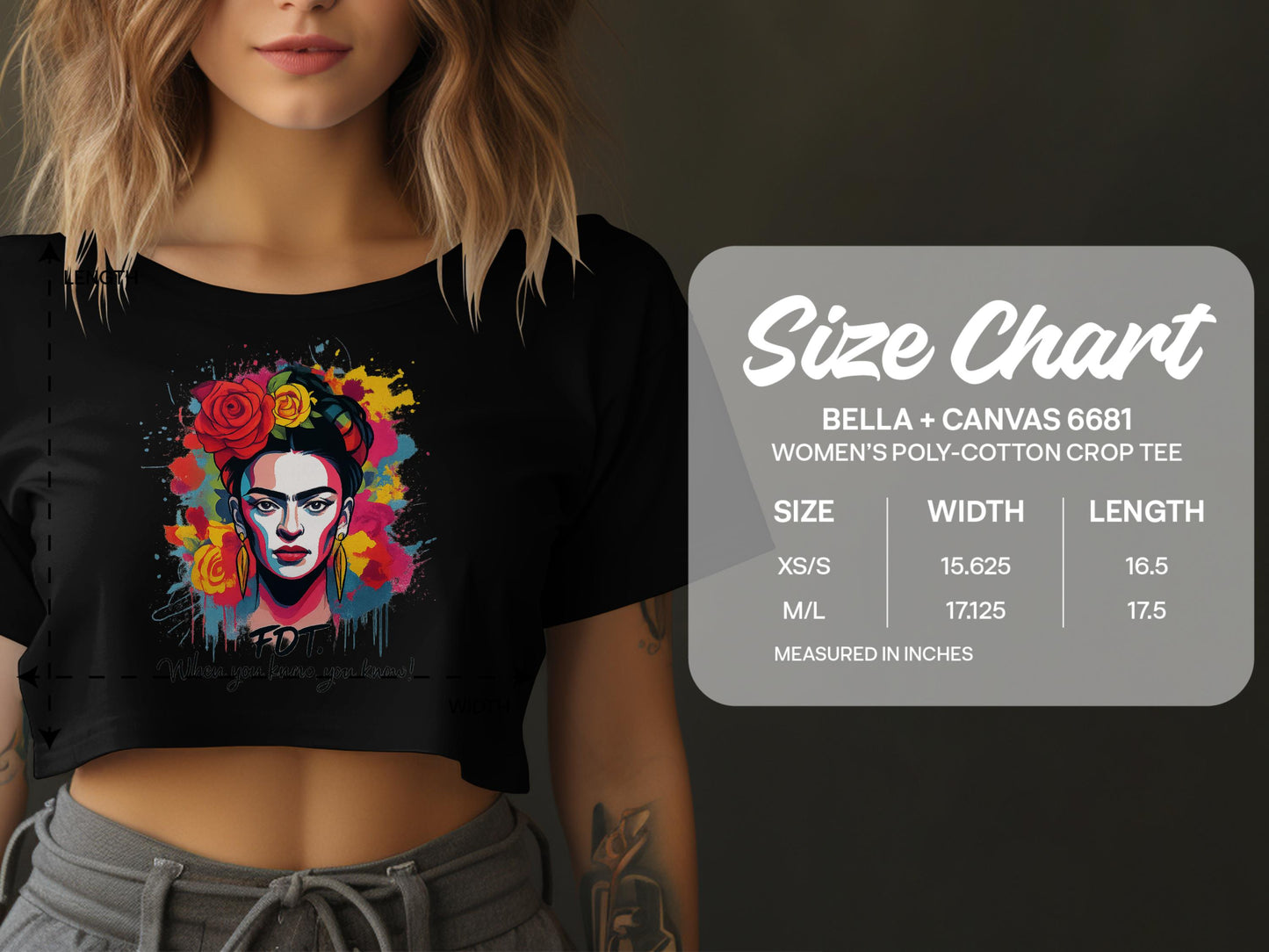 Vibrant Artistic Portrait Women's Poly-Cotton Crop Tee product
