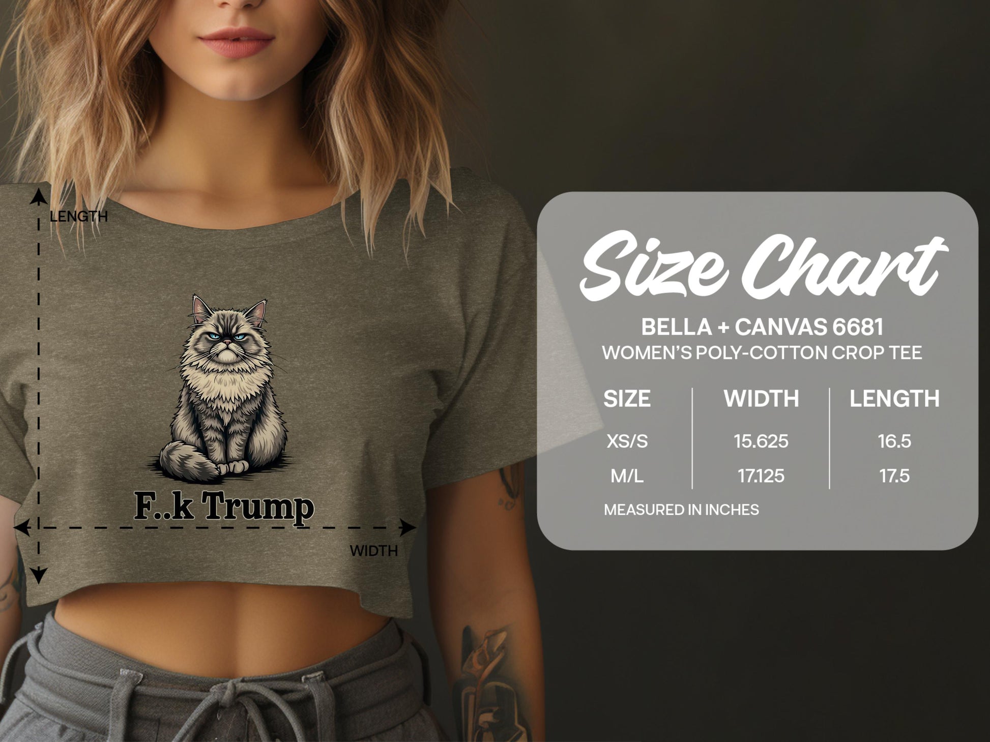 Funny Cat F.k Trump Women's Cropped Tee product