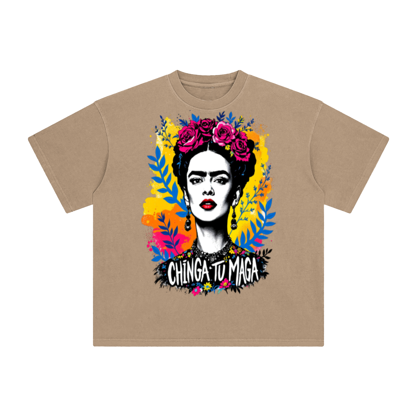 Frida Kahlo Chinga Tu Maga Enzyme Washed T-Shirt