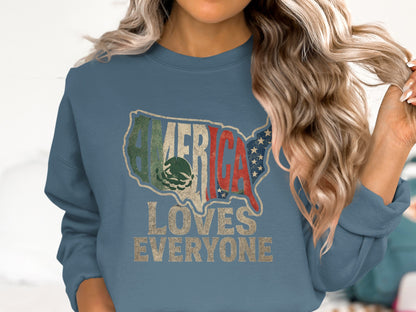 America Loves Everyone Map Graphic Sweatshirt product