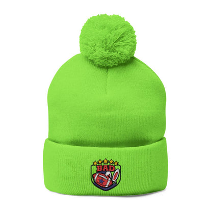 Neon Green Beanie with Embroidered Logo Hat