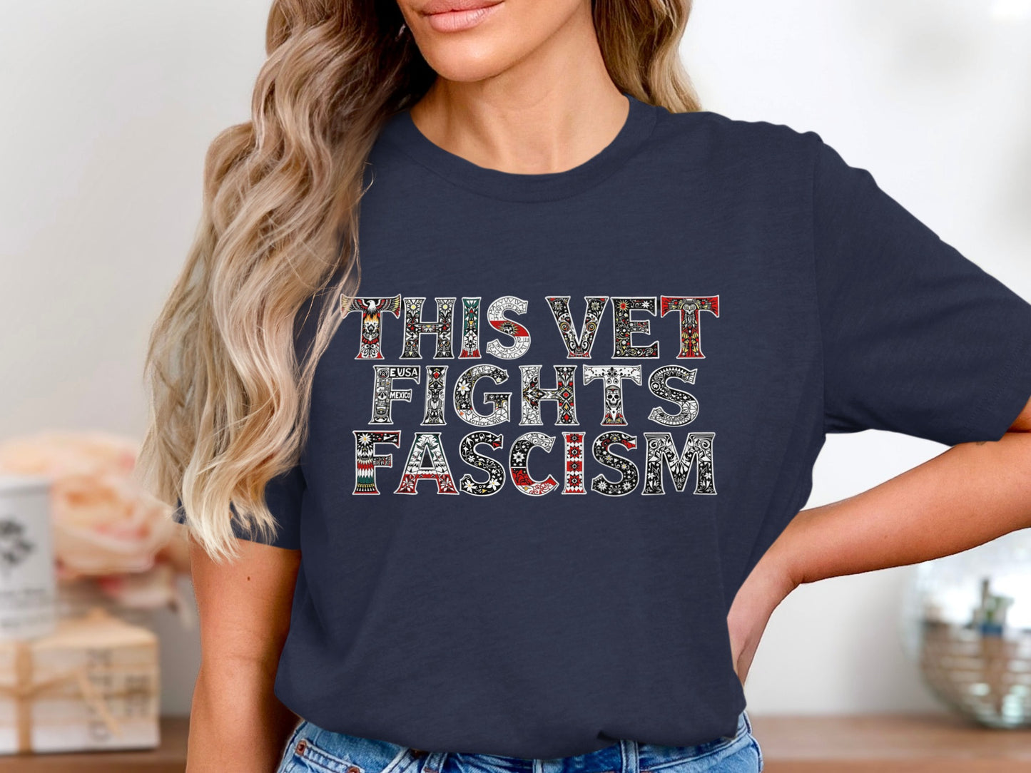 This Vet Fights Fascism Bold Graphic T-Shirt product