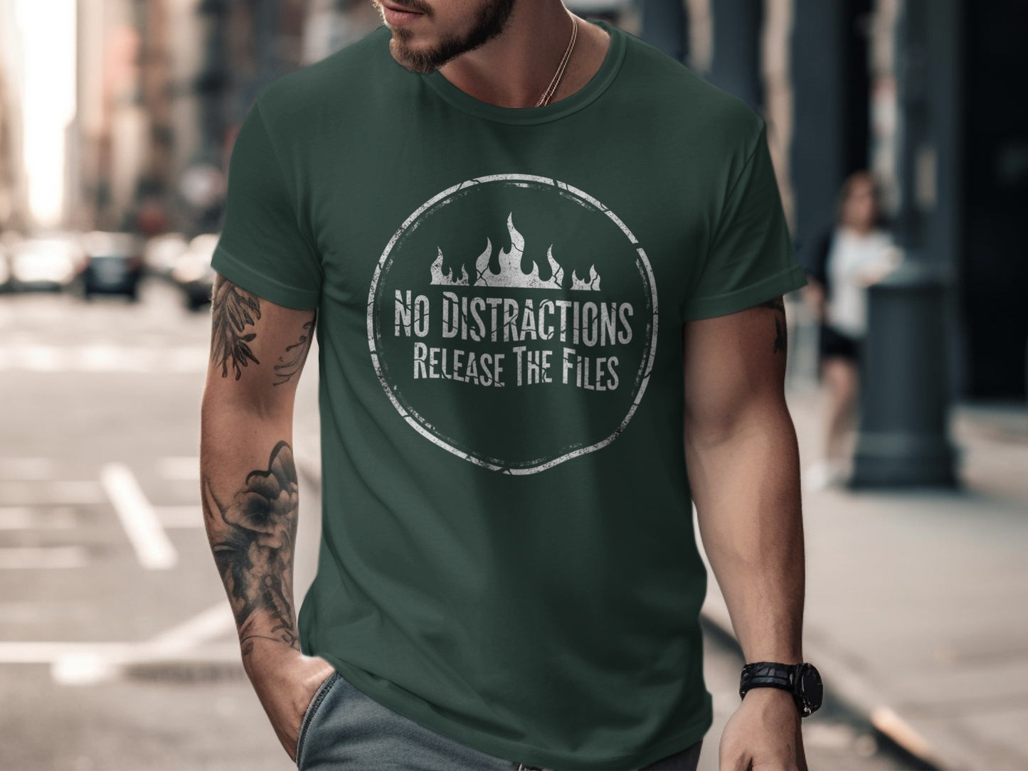 No Distractions Release The Files Graphic Tee