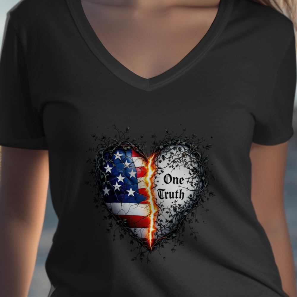 Heart Shaped One Truth USA Flag Design Shirt Product