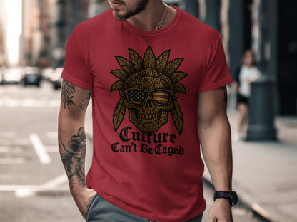 Culture Can't Be Caged Red Graphic Tee