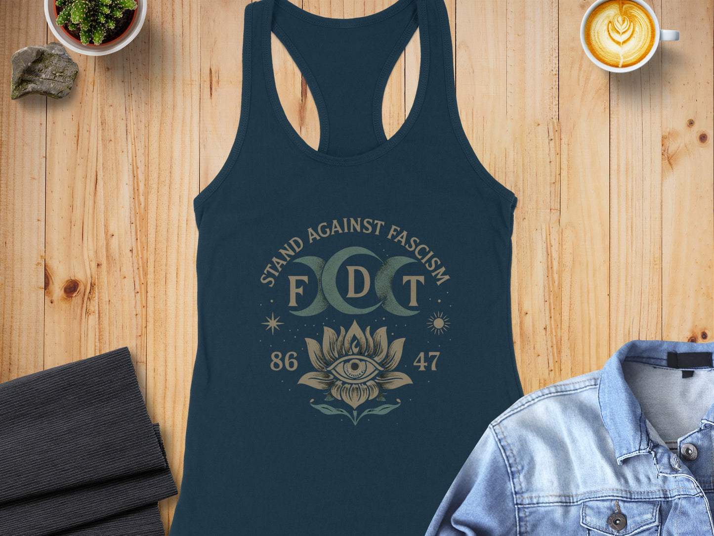 FDT Stand Against Fascism 8647 Racerback Tank Top