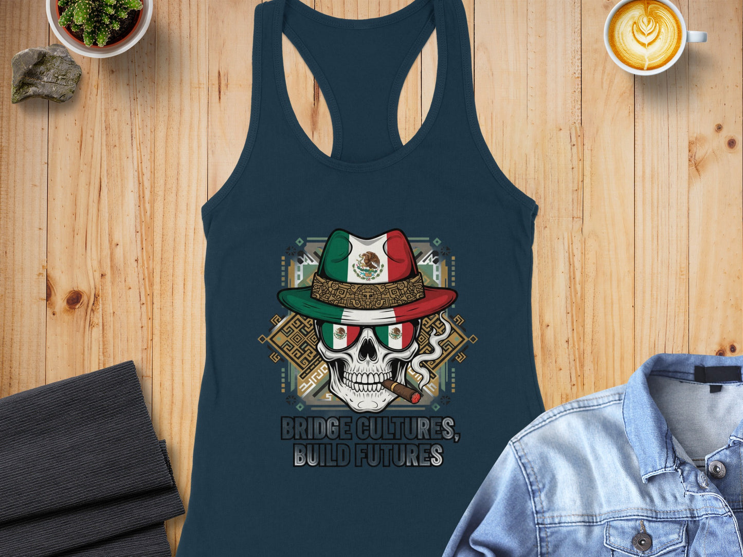 Bridge Cultures Build Futures Skull Tank Top