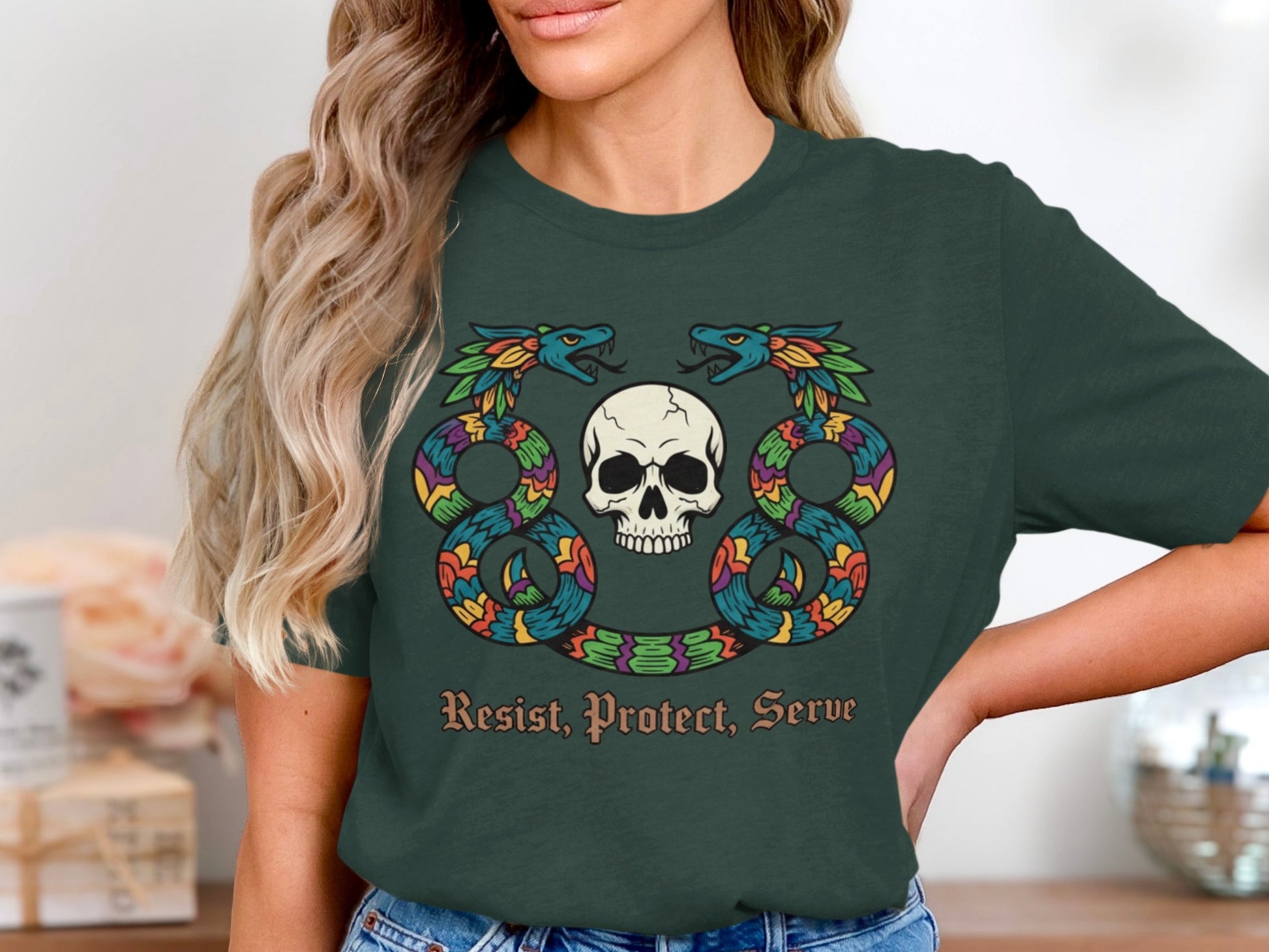 Resist Protect Serve Medieval Art Graphic Tee