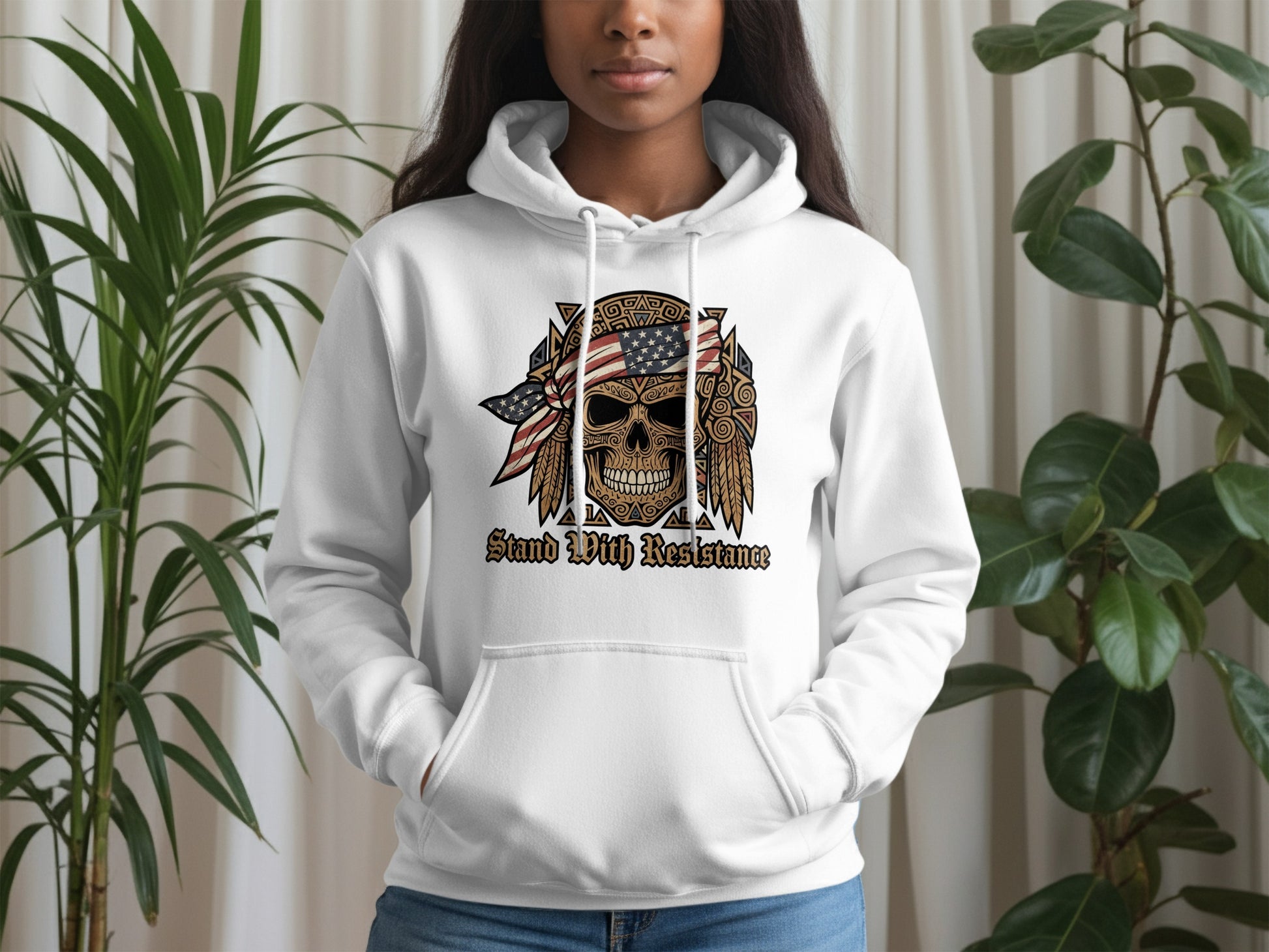 Stand With Resistance Skull Design Hoodie