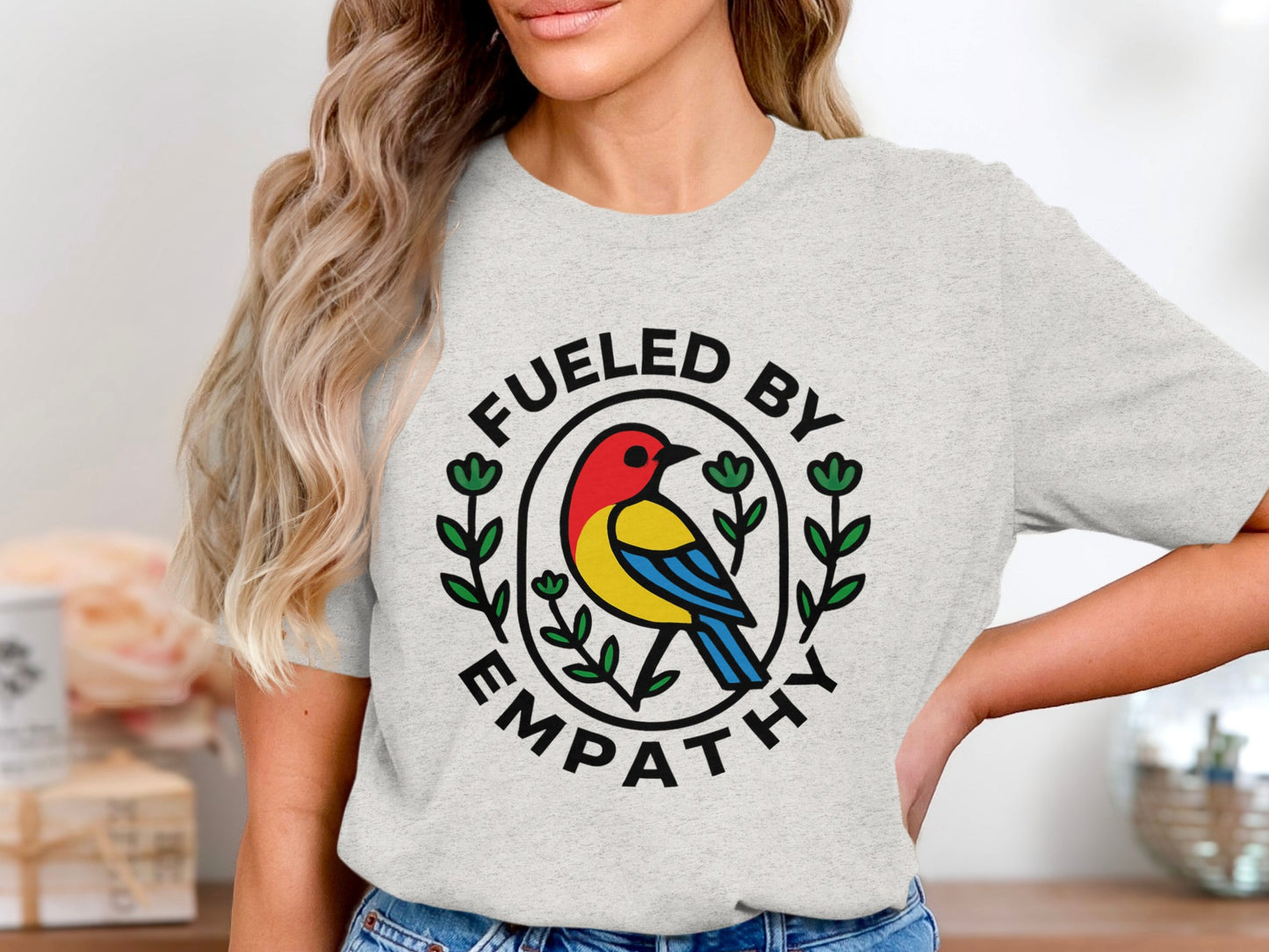 Fueled By Empathy Graphic Bird Print Shirt product
