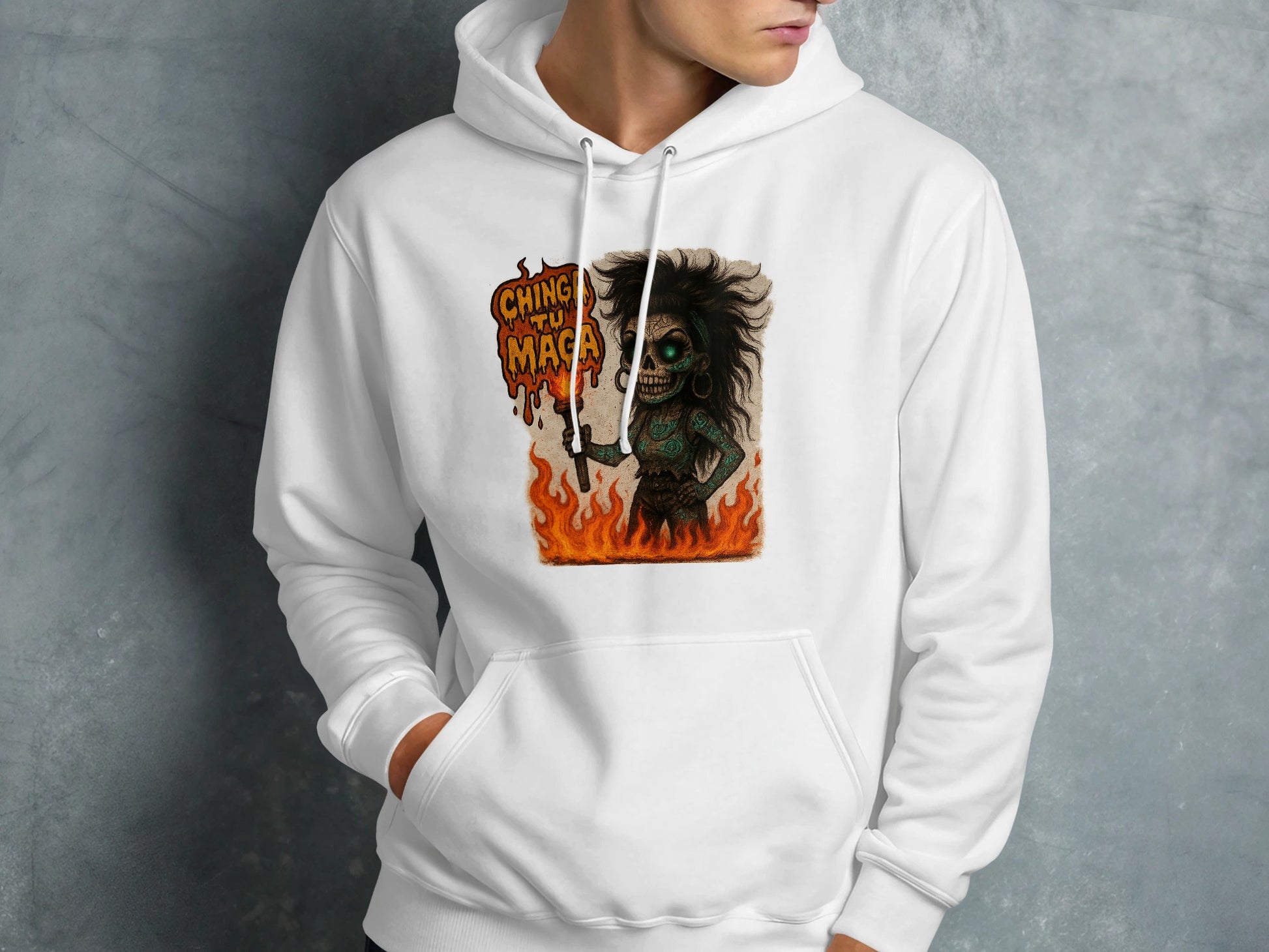Skeleton Holding Torch Hoodie Unique Graphic product