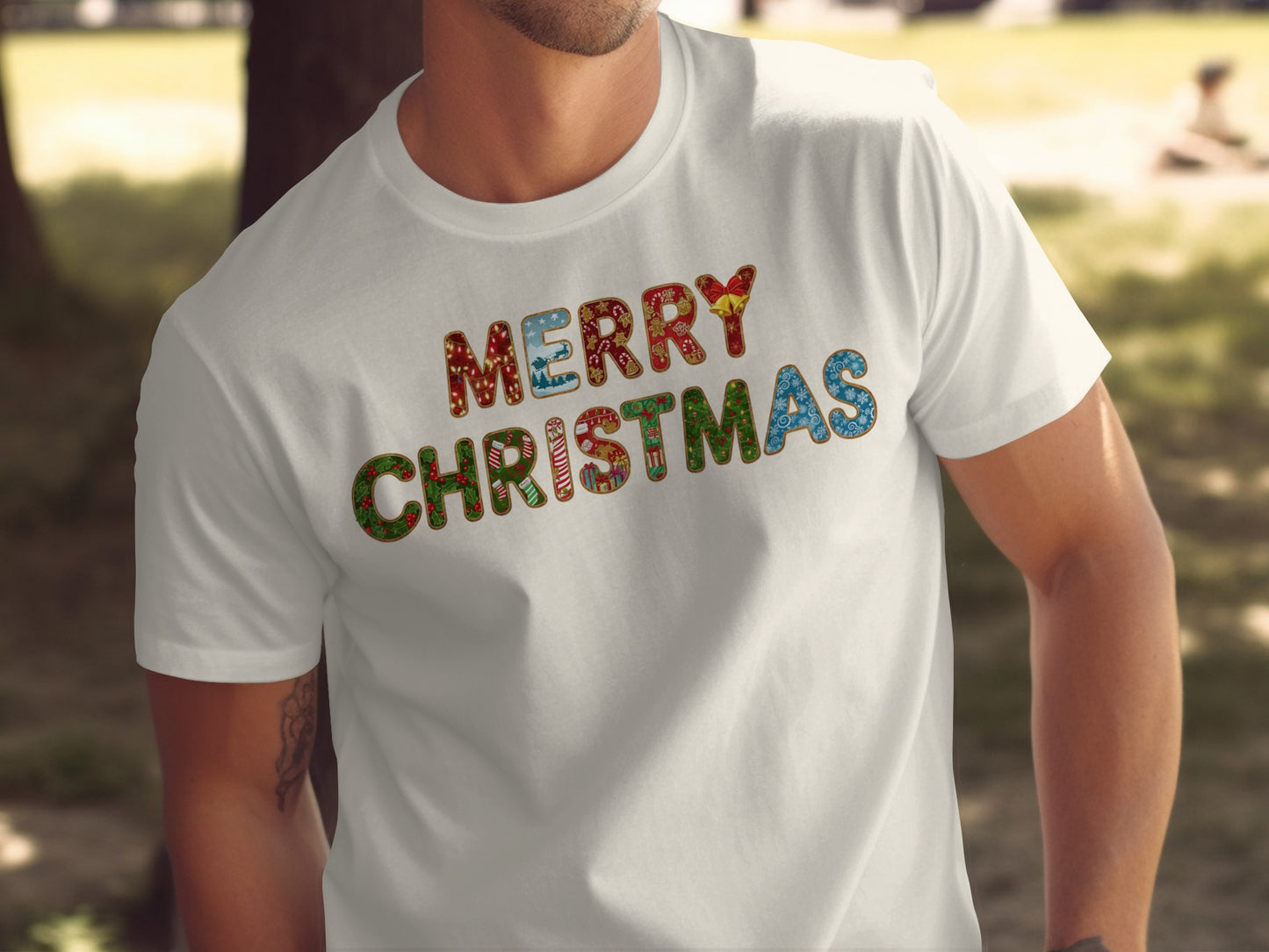 Colorful Merry Christmas Themed T-Shirt