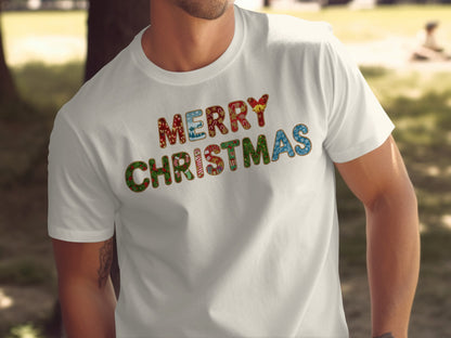 Colorful Merry Christmas Themed T-Shirt
